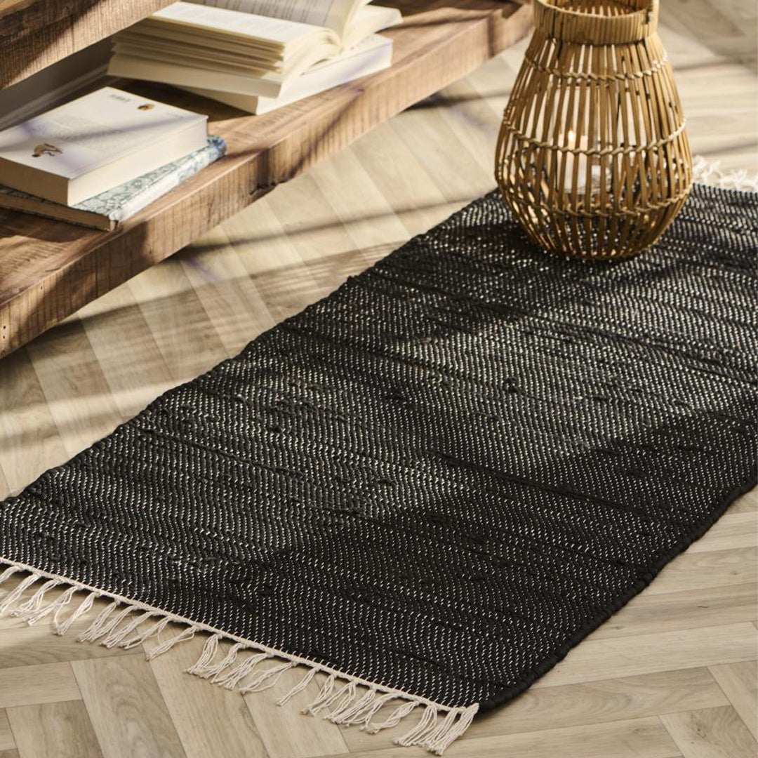 Ib Laursen – Flickenteppich – schwarz, 60 x 120 cm