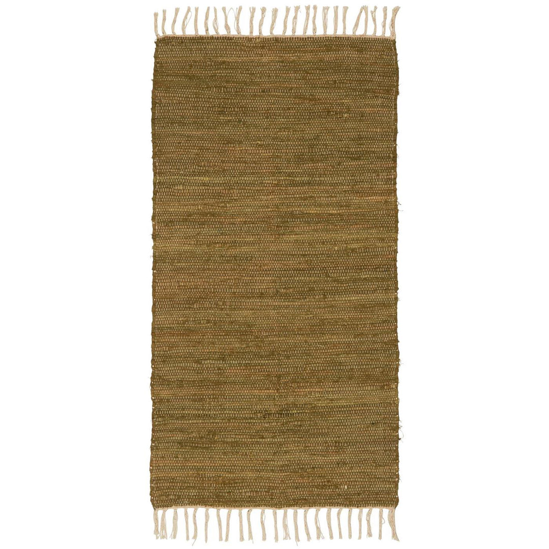 Ib Laursen – Flickenteppich – moosgrün, 60 x 120 cm