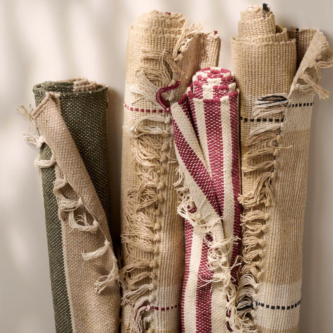 Ib Laursen – Läufer – creme und beige mit schwarzen Streifen, 60 x 120 cm
