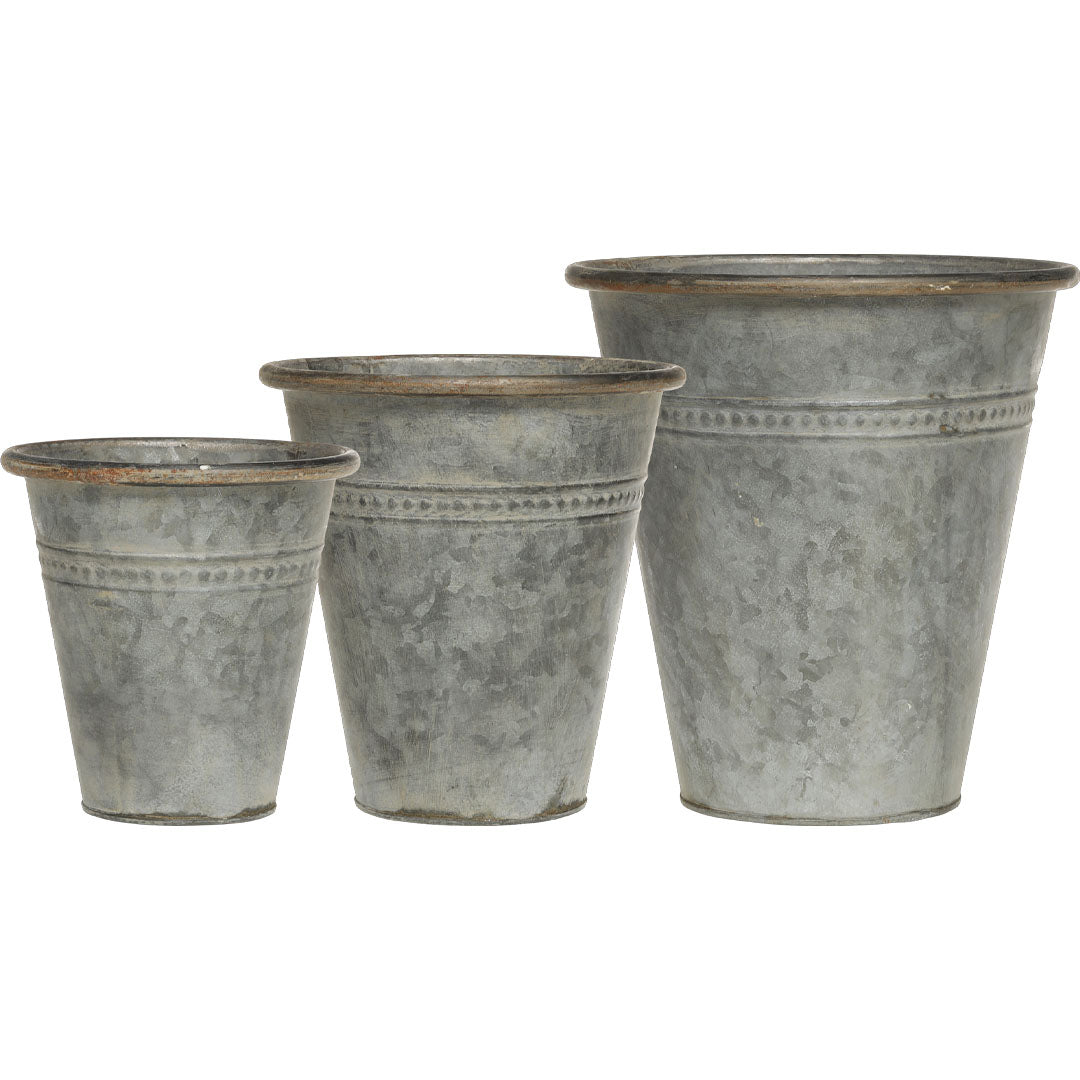 Chic Antique – Übertopf-Set 3-teilig – Antique Zink