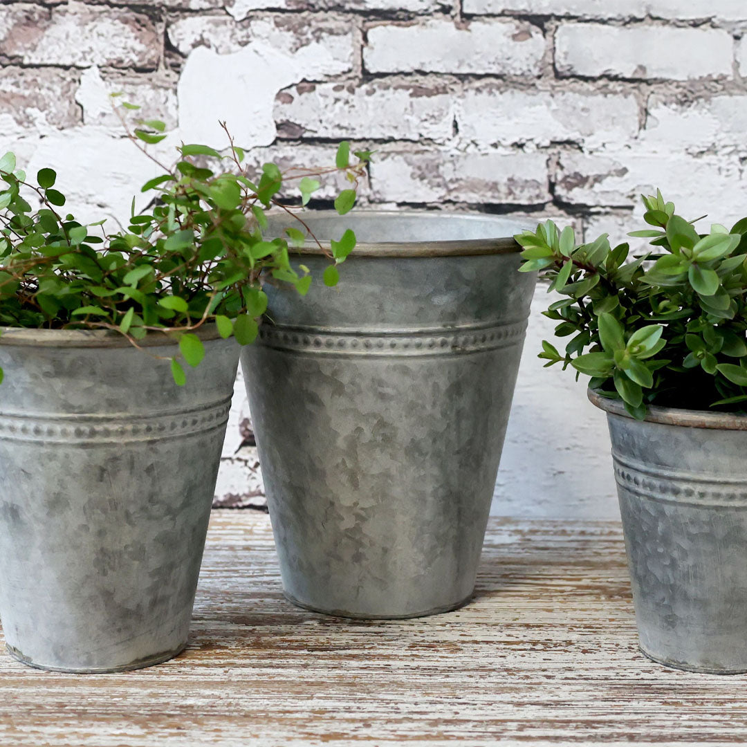 Chic Antique – Übertopf-Set 3-teilig – Antique Zink