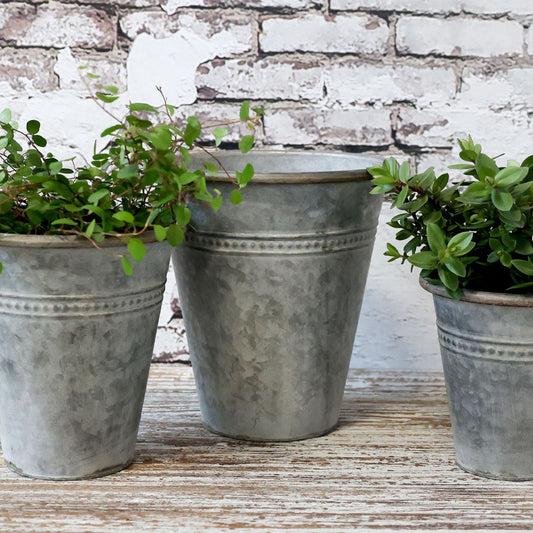 Chic Antique – Übertopf-Set 3-teilig – Antique Zink