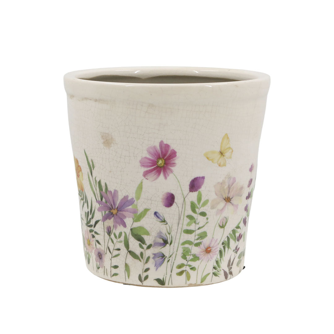 Chic Antique - Avignon Versteck mit Blumenmuster - H10/Ø11 cm Creme