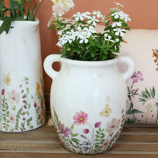 Chic Antique - Avignon Kanne mit Blumenmuster - H19,5/Ø19 cm Creme