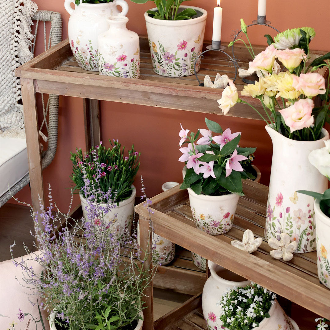 Chic Antique - Avignon Versteck mit Blumenmuster - H10/Ø11 cm Creme