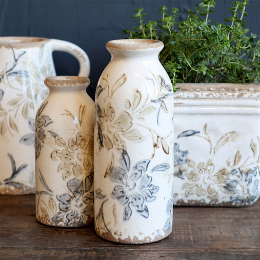 Chic Antique – Croix Flasche groß, H20/Ø8 cm, Creme