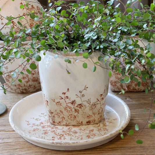 Chic Antique – Chaville Übertopf groß, H15/Ø13,5 cm, Creme