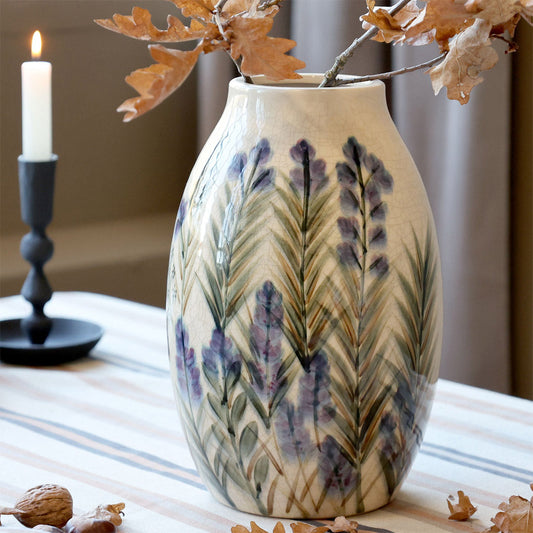Chic Antique – Vase mit Blumenmotiv, H25,5/Ø16,5 cm, Creme