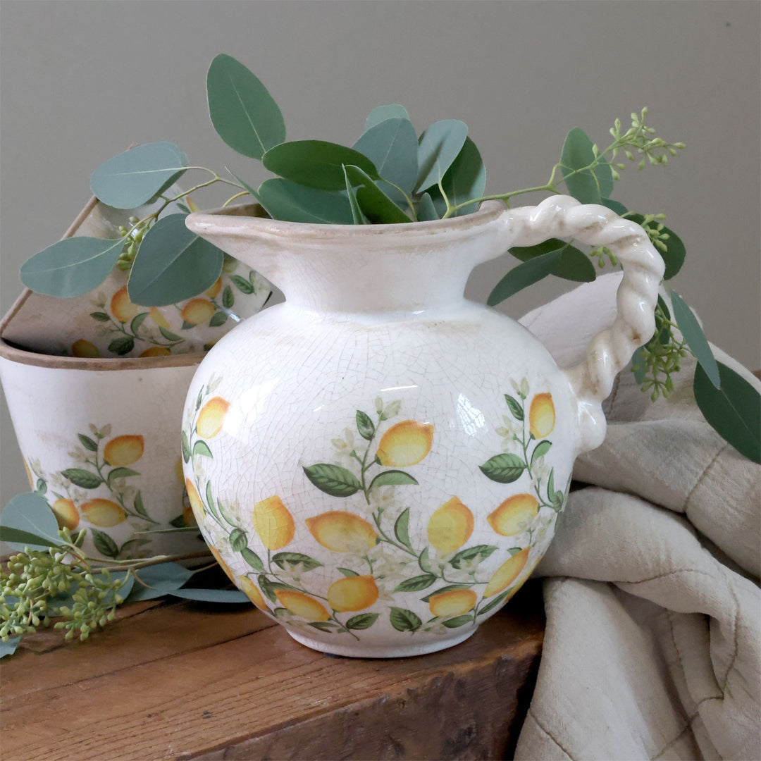 Chic Antique – Limone Blossom Krug mit Zitronen und Blumen