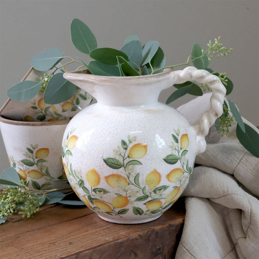 Chic Antique – Limone Blossom Krug mit Zitronen und Blumen