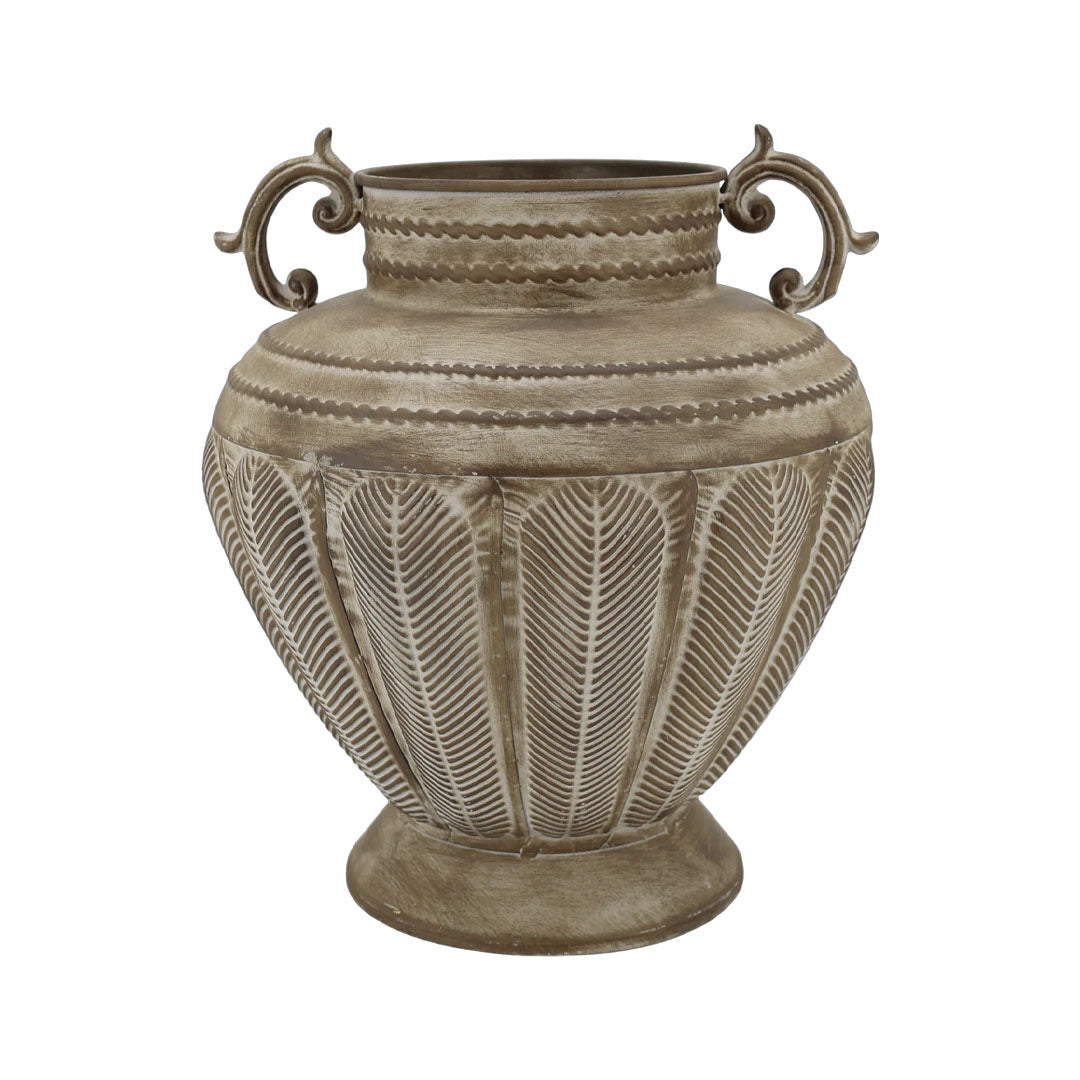 Chic Antique – Pflanzgefäß auf Fuß – H34/Ø28,5 cm – Antique Mocca