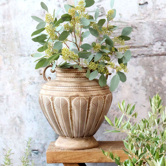 Chic Antique – Pflanzgefäß auf Fuß – H34/Ø28,5 cm – Antique Mocca