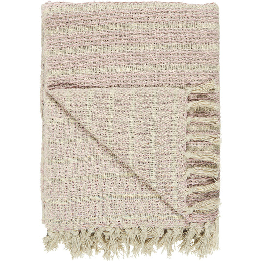 Ib Laursen – Plaid in Creme und Rosa mit Streifen – 130 x 160 cm