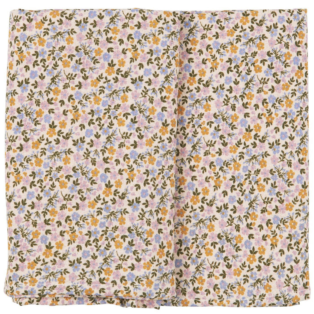 Ib Laursen - Tischdecke Line quadratisch mit mehrfarbigen kleinen Blumen 150 x 150 cm