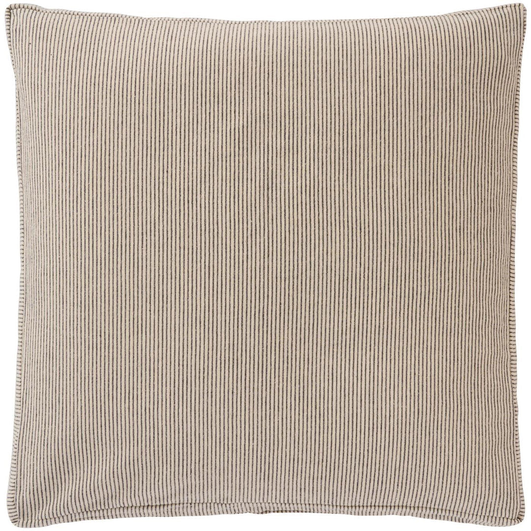 Ib Laursen – Sitzkissen inkl. Füllung – natur mit feinen schwarzen Streifen – 45×45 cm