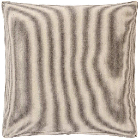 Ib Laursen – Sitzkissen inkl. Füllung – natur mit feinen schwarzen Streifen – 45×45 cm