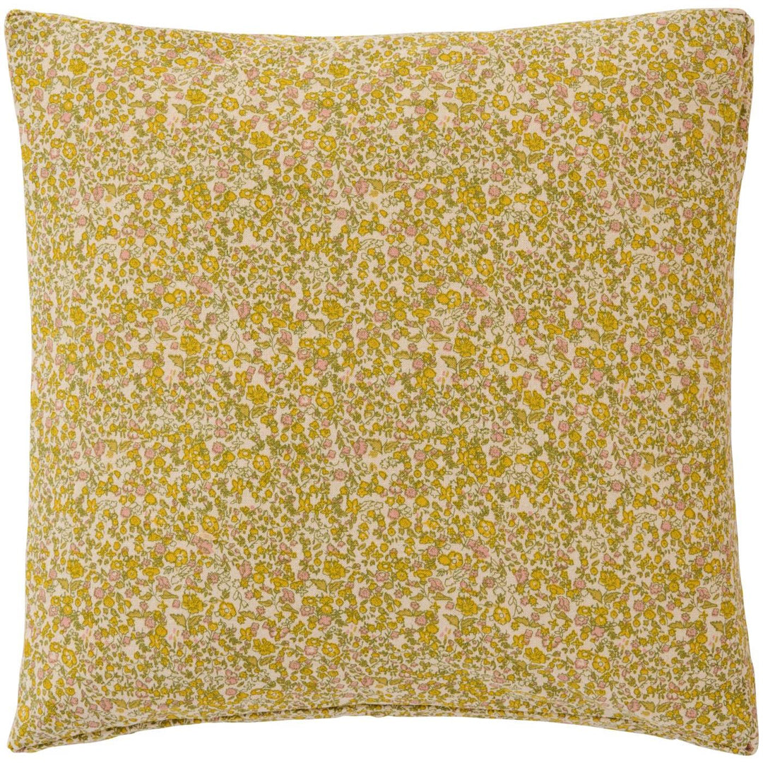 Ib Laursen – Sitzkissen inkl. Füllung – natur mit Blumen – 45×45 cm