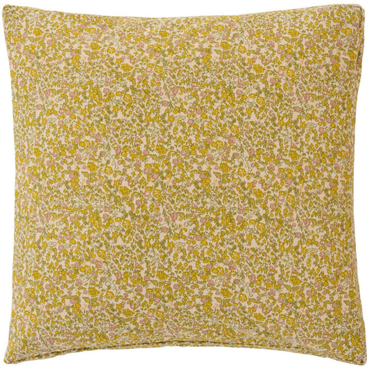 Ib Laursen – Sitzkissen inkl. Füllung – natur mit Blumen – 45×45 cm