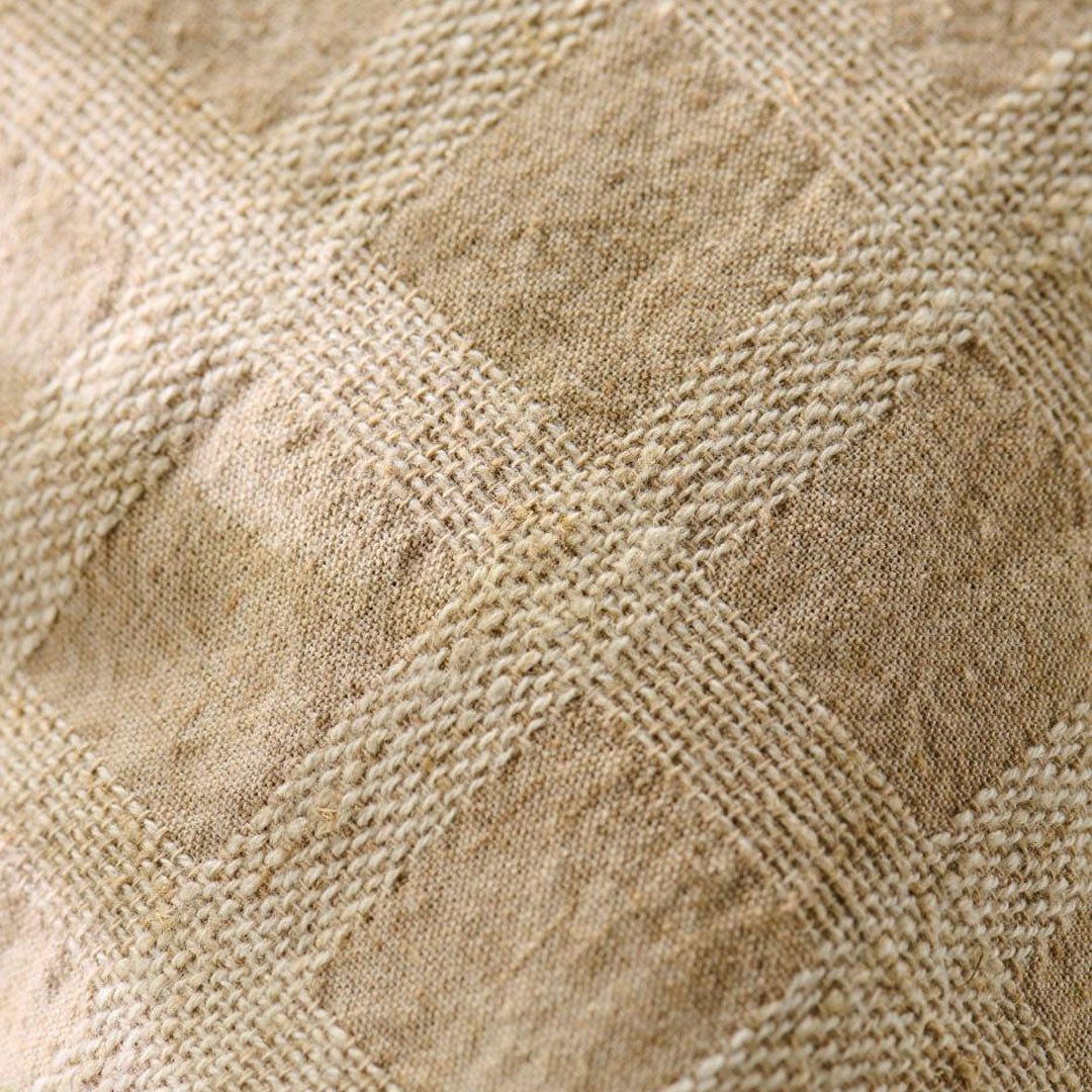 Ib Laursen – Kissenbezug Karo Ton-in-Ton natur 35 × 80 cm