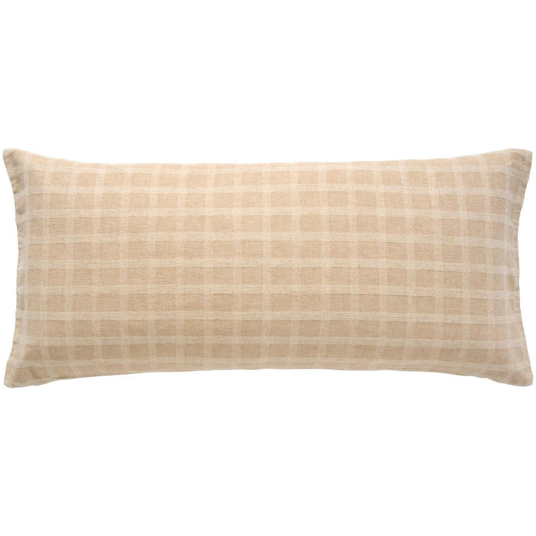 Ib Laursen – Kissenbezug Karo Ton-in-Ton natur 35 × 80 cm