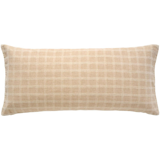 Ib Laursen – Kissenbezug Karo Ton-in-Ton natur 35 × 80 cm