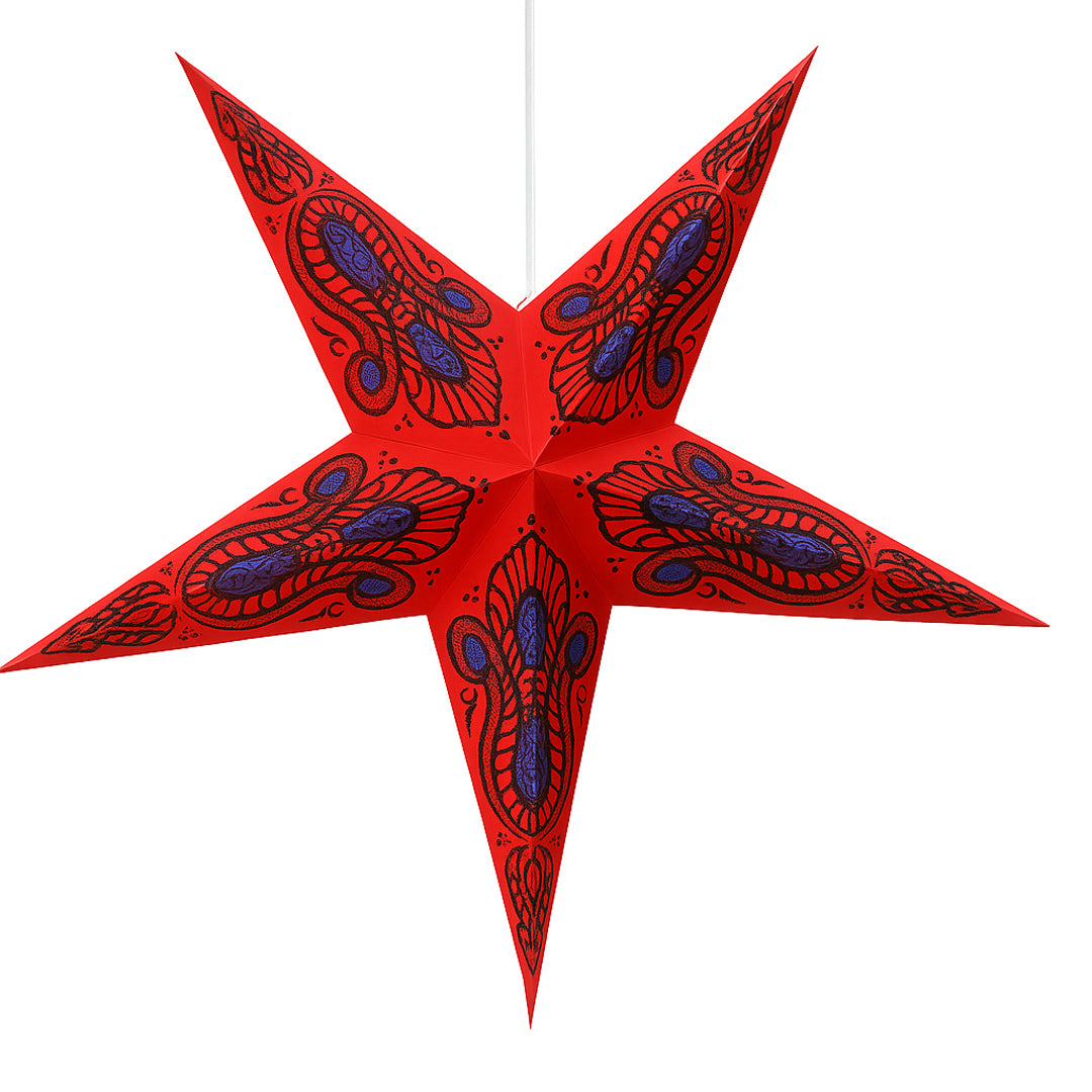 Indra Sternenlampe in Rot und Blau, Ø60 cm