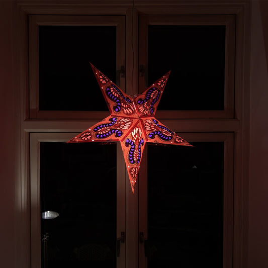 Indra Sternenlampe in Rot und Blau, Ø60 cm