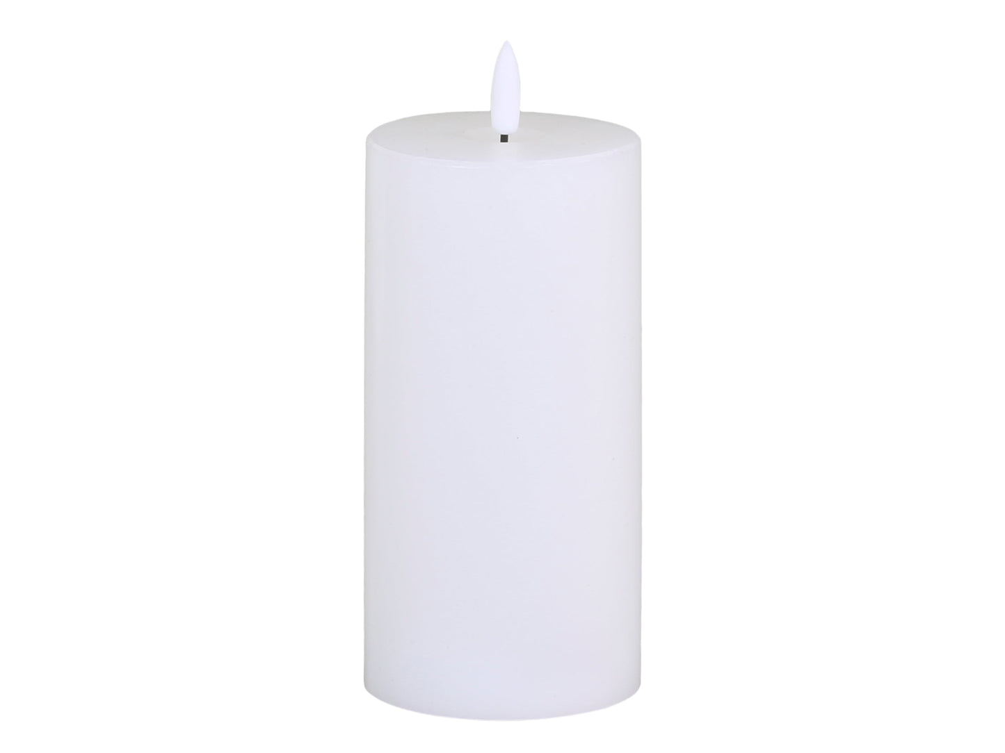 Chic Antique - LED-Blockkerze inkl. Batterie H15/Ø7,5 cm Weiß