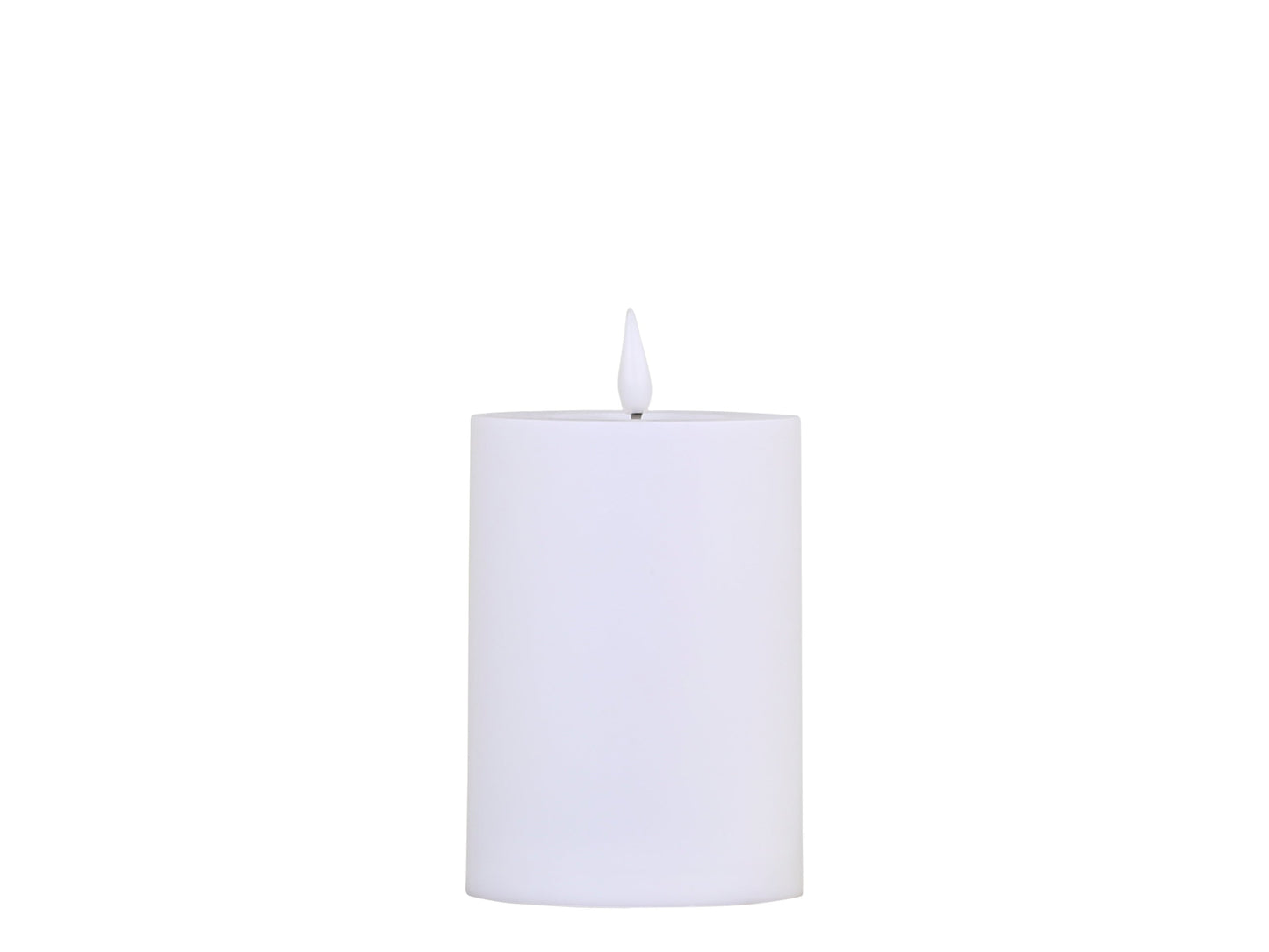 Chic Antique - LED-Blockkerze für den Außenbereich inkl. Batterie H25/Ø10 cm Weiß