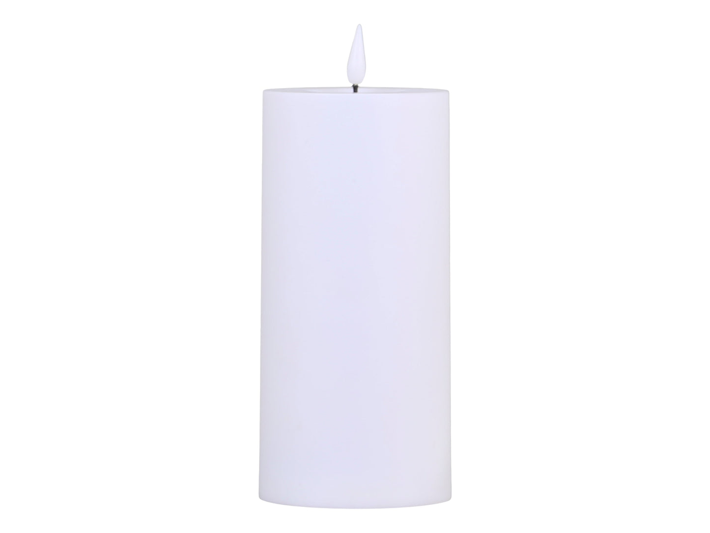Chic Antique - LED-Blockkerze für den Außenbereich inkl. Batterie H35/Ø10 cm Weiß