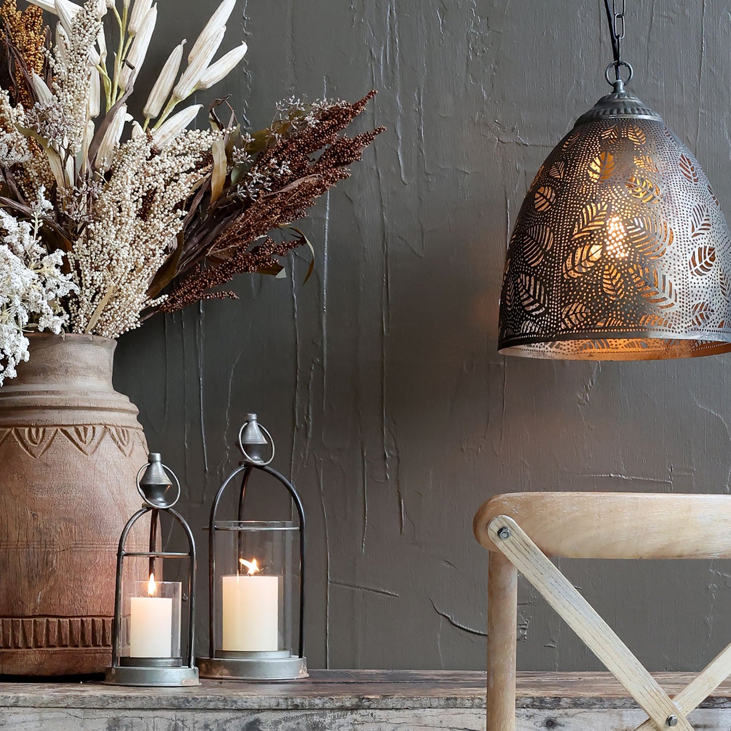 Chic Antique - Factory Loft Lampe, H40/Ø32 cm - Antique Schwarz