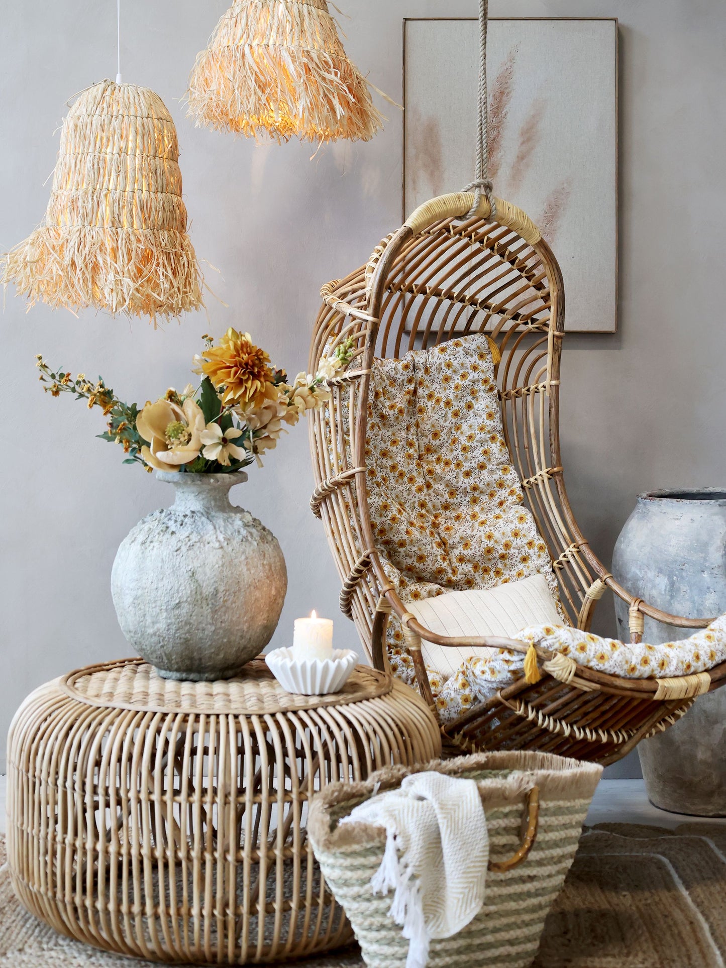 Chic Antique - Lampenschirm aus Geflecht, H32/Ø28 cm - Natur