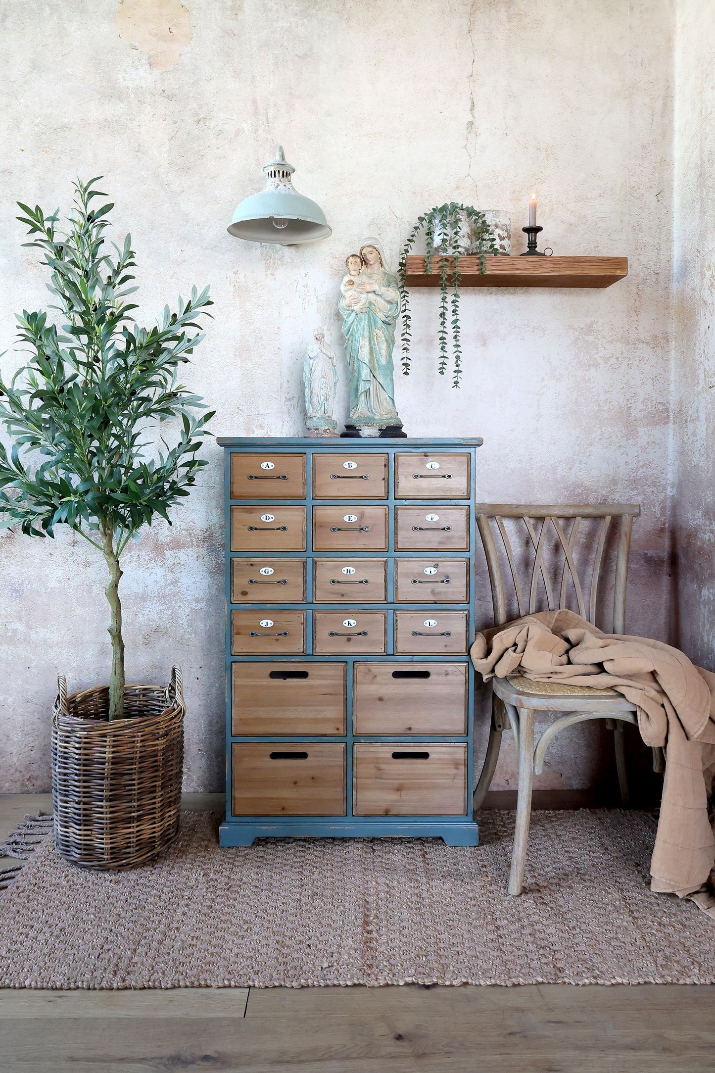 Chic Antique - Wandleuchte, H25/L40/Ø27 cm - Opal