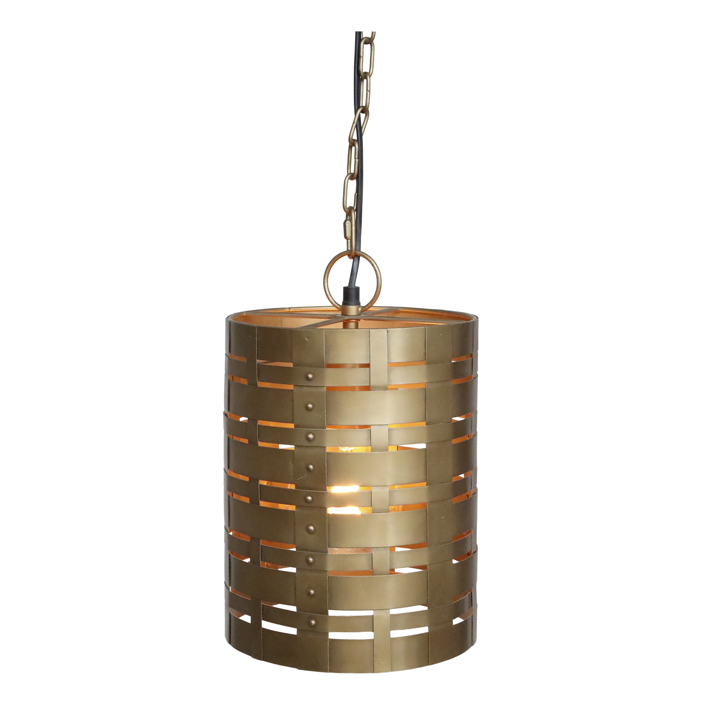 Chic Antique - Deckenlampe mit Muster – H31/Ø20 cm in Antik Messing