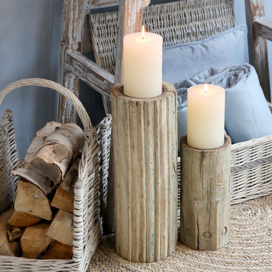 Chic Antique – Grimaud Kerzenständer aus Recyclingholz – Natur H46 cm – Größtes Modell