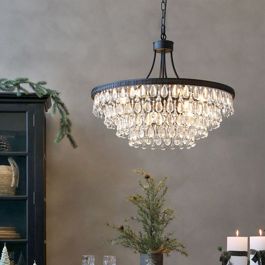 Chic Antique – Versailles Kronleuchter mit Glasprismen (mittlere Version)