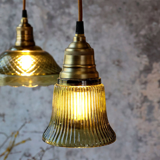 Chic Antique - Lampe med messingtop – Oliven, H17/Ø12 cm