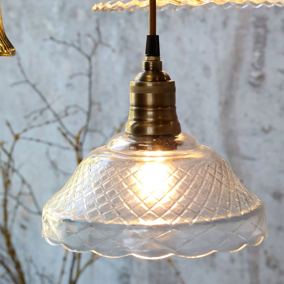Chic Antique - Lampe mit Messingtop – Klar, H18/Ø21 cm