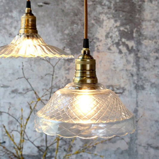 Chic Antique - Lampe mit Messingtop – Klar, H18/Ø21 cm