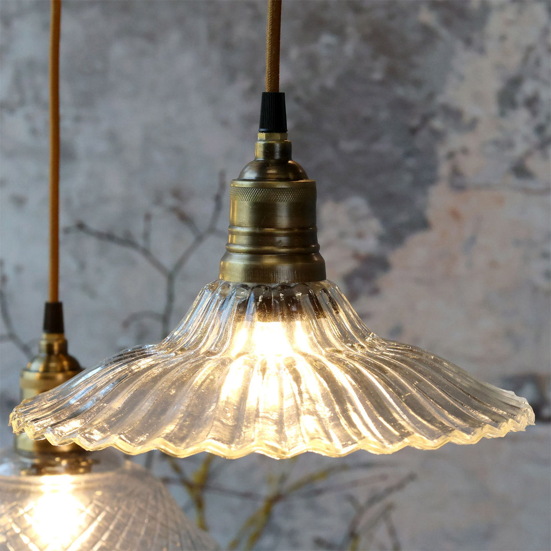Chic Antique - Lampe mit Messingtop – Klar, H14/Ø26 cm