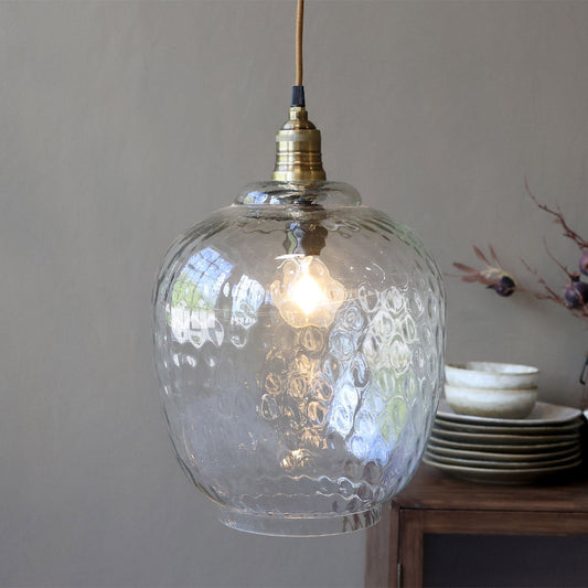 Lampe mit Messingtop – Klar, H39/Ø27 cm