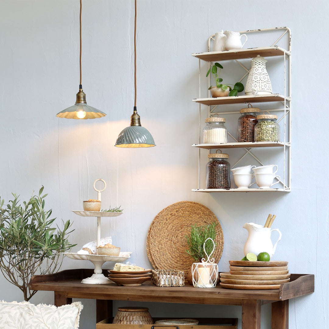 Chic Antique - Lunel Lampe aus Emaille – Opal