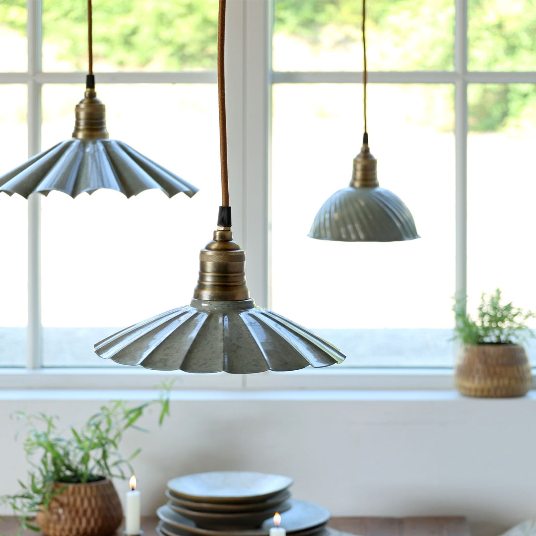 Chic Antique - Lunel Lampe aus Emaille – Opal