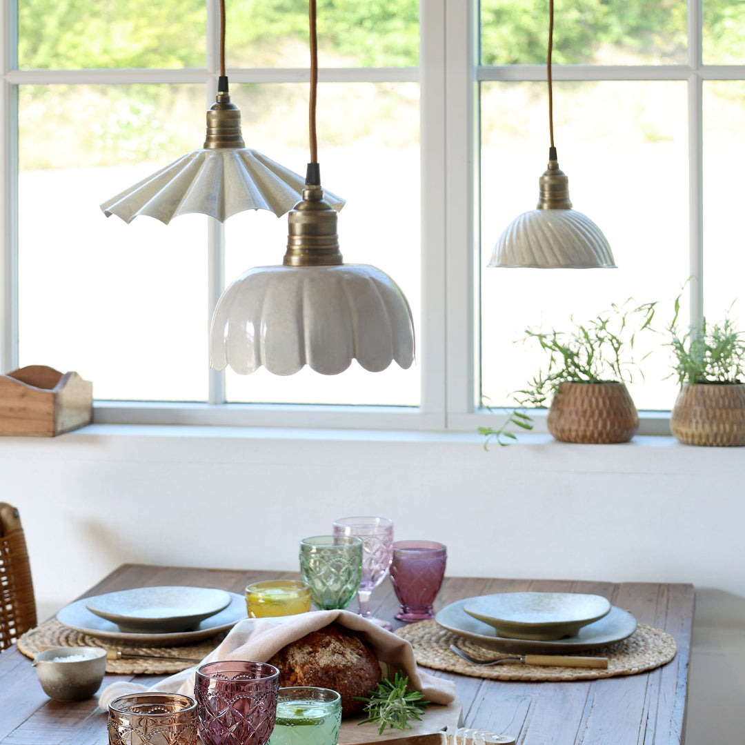 Chic Antique - Lunel Lampe i Emalje – Creme