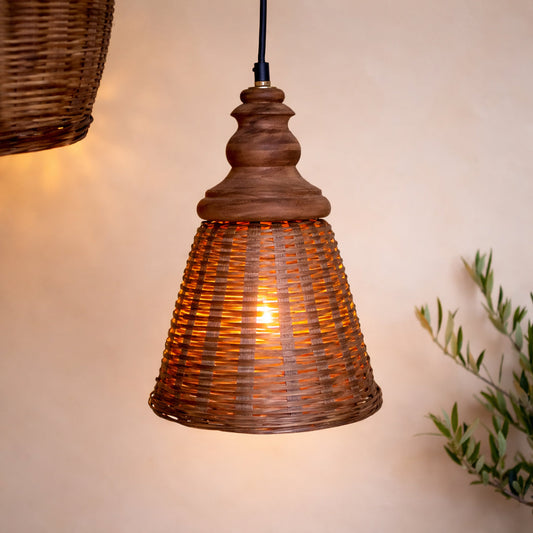 Chic Antique – Rattan Pendelleuchte – Natur (H32 / Ø22 cm)