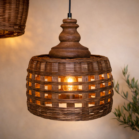 Chic Antique – Rattan Pendelleuchte – Natur (H38 / Ø31 cm)