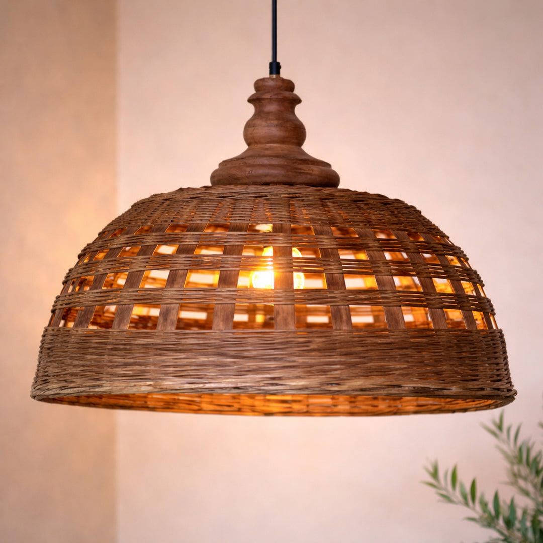 Chic Antique – Rattan Pendelleuchte – Natur (H43 / Ø62 cm)