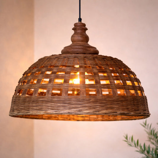 Chic Antique – Rattan Pendelleuchte – Natur (H43 / Ø62 cm)