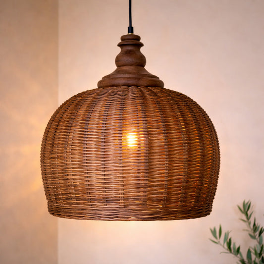 Chic Antique – Rattan Pendelleuchte – Natur (H52 / Ø34 cm)