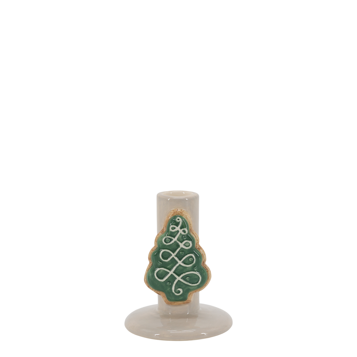 Chic Antique – Kerzenhalter mit Weihnachtsbaum – H10 × Ø8 cm – Creme